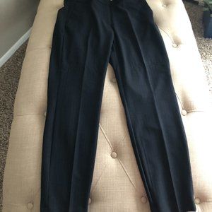 Black Pinstripe Women Slacks Slim Fit Ankle length